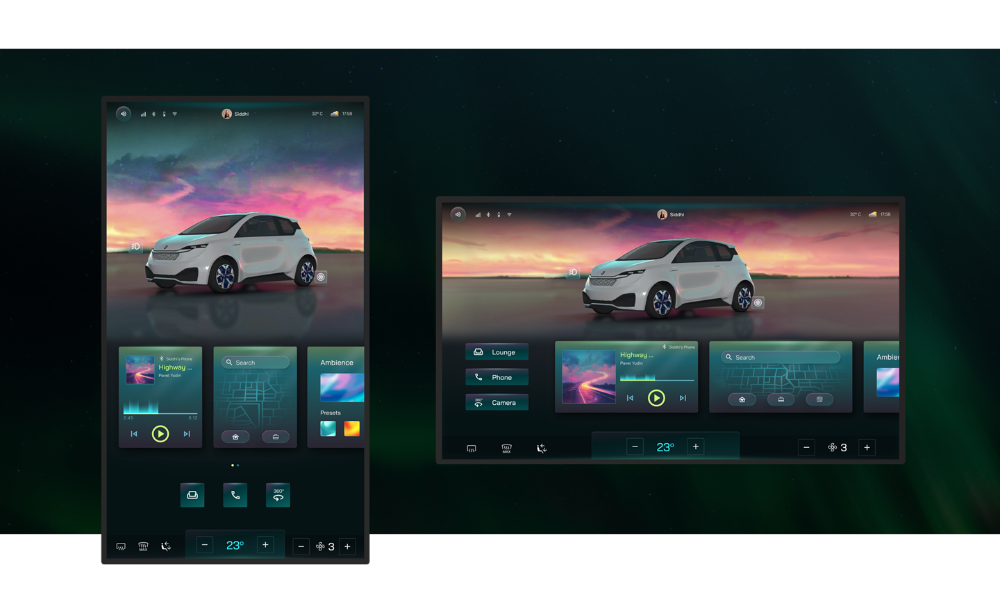 Cabin X digital cluster display
