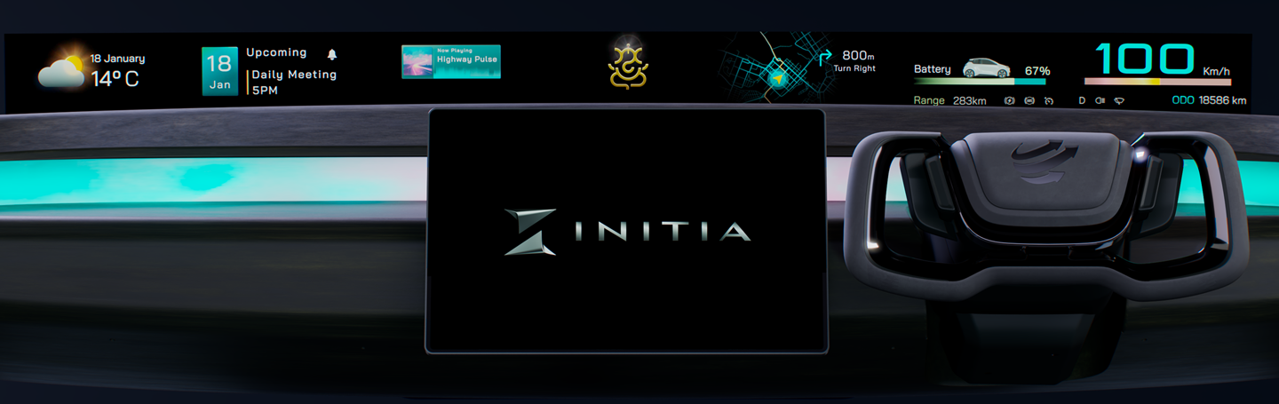Cabin X HUD projection interface — ambient glow
